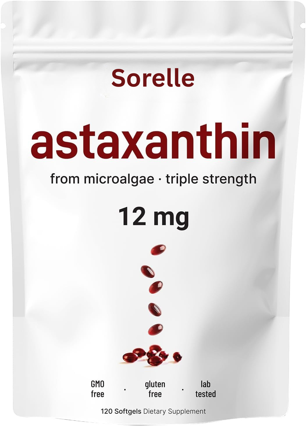 Sorelle Astaxanthin 12mg Softgels, 120ct