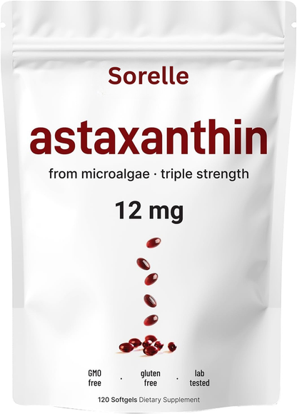Sorelle Astaxanthin 12mg Softgels, 120ct