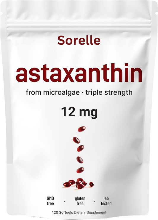 Sorelle Astaxanthin 12mg Softgels, 120ct